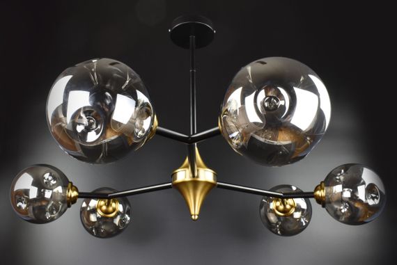 Люстра стельова на 6 лампочок 26491 Латунь 30-70х94х94 см.