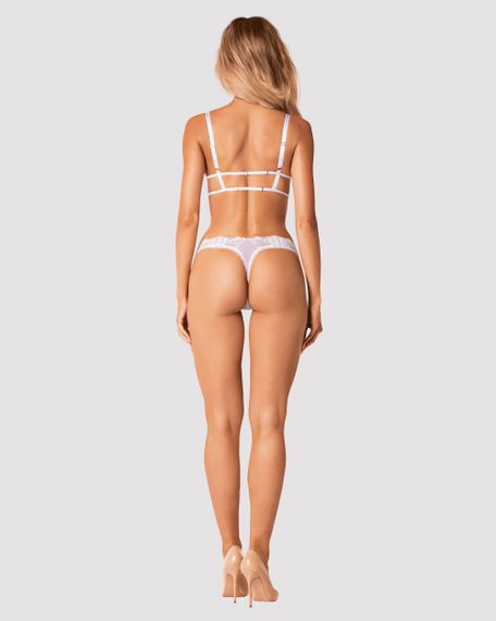 Комплект со стрингами Obsessive Heavenlly set Белый XS/S | Зображення 3