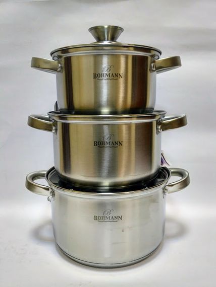 Набор кастрюль Bohmann BH-0514, 6 предметов нержавеющая сталь, для индукции | Зображення 1