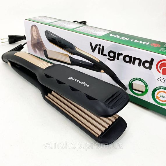 Выпрямитель для волос с турмалином ViLgrand VHS-110 65 Вт, Утюжок гофре плойка для укладки XG-61 | Зображення 2