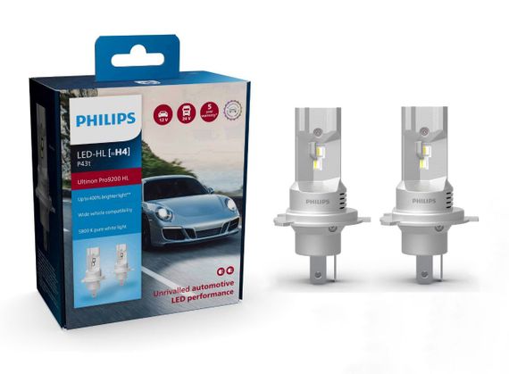 Комплект світлодіодних ламп PHILIPS H4 (P43t) 11342U92X2 LED Ultinon Pro9200 +400% 12/24V | Зображення 1