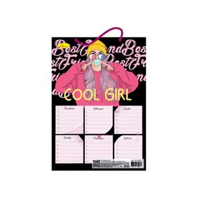 Ламінований розклад уроків "Cool Girl" АП-0801-13  А4