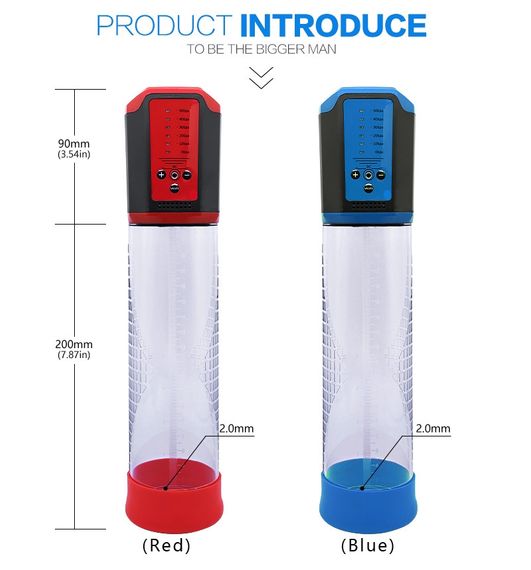 Автоматична вакуумна помпа із зарядкою від USB CANWIN Passion Pump Men BLUE - P638AU Sex Aura | Зображення 8