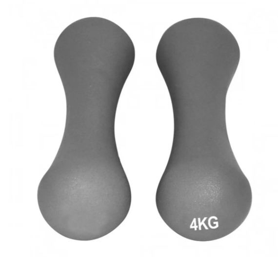 Гантелі неопренові PowerPlay 4126 Spartacus 2*4 кг Сірі 2 шт + Резинка для фітнесу 7,5 кг (PP_4126_4kg_2in) | Зображення 1