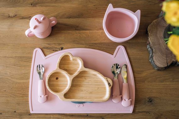 Силіконовий килимок для годування дитини FreeOn Kitty, pink (Від 6 місяців) | Зображення 2