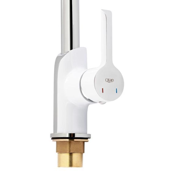 Змішувач для кухні Qtap Grand QTGRAWCR007F Chrome/White | Зображення 3
