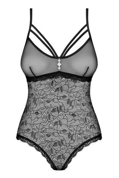 Боді Obsessive 818-TED-1 чорний з вишивкою S/M sexstyle | Зображення 7