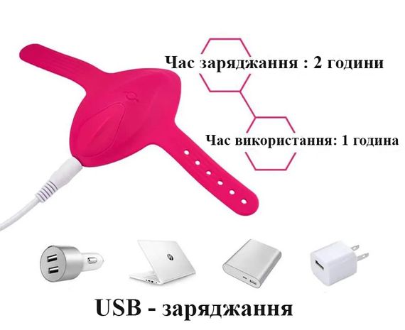 Многофункциональный вибратор в трусики розового цвета (USB) | Зображення 7