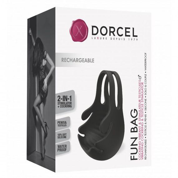 Ерекційне кільце з вібрацією і стимуляцією мошонки Dorcel FUN BAG, перезаряджуване | Зображення 7