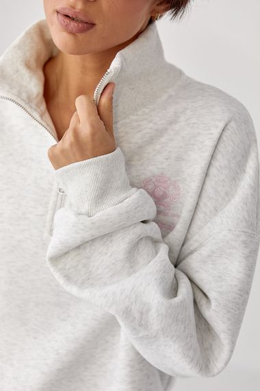 Утеплений спортивний костюм із джогерами та світшотом - світло-сірий цвет, L/XL (є розміри) | Зображення 3