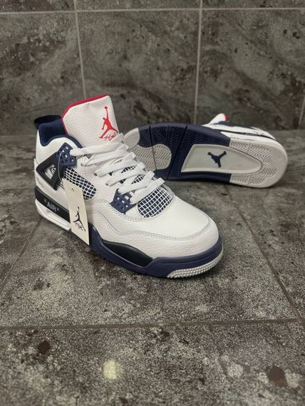 Кросівки Nike Air Jordan 4 Retro (white navy) | Зображення 7