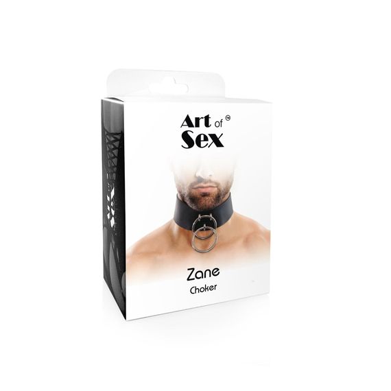 Мужской чокер кожаный Art of Sex Zane Collar Черный One Size | Зображення 3