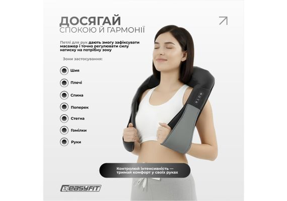 Масажер для шиї EasyFit Shiatsu (шиацу-масаж плечей та тіла роликовий) (EF-2101) | Зображення 1