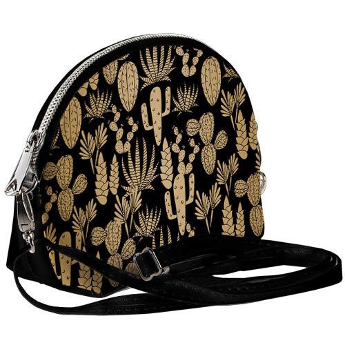 Сумочка маленька Coquette Золотые кактусы на черном фоне 18x14x7 см (COQ_TFL015_BL)