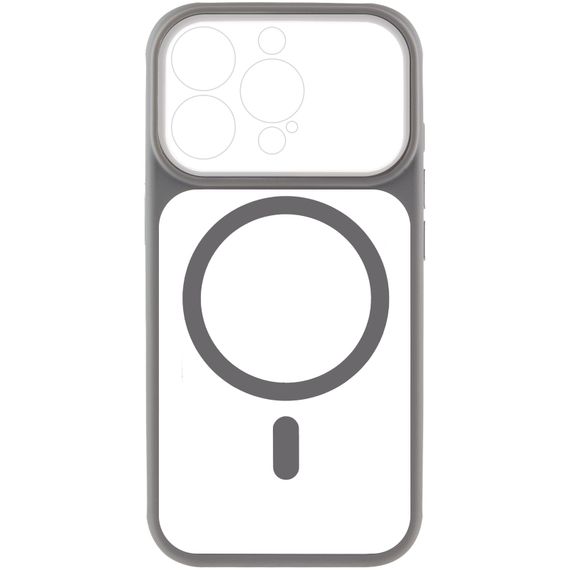 Чохол TPU+PC GETMAN Moon Clear with Magnetic Fit для Apple iPhone 15 Pro Max (6.7") Grey | Зображення 1