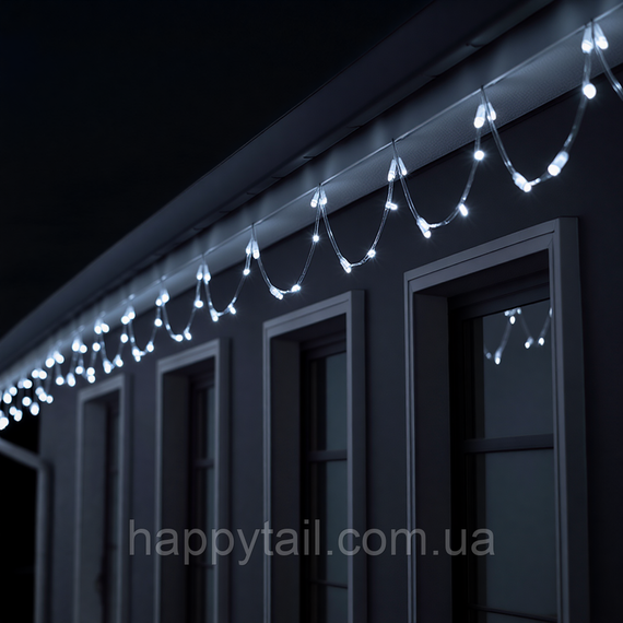 Новорічна гірлянда кімнатна нитка 18 м 180 LED білий провід Білий W180LED18MWW | Зображення 2