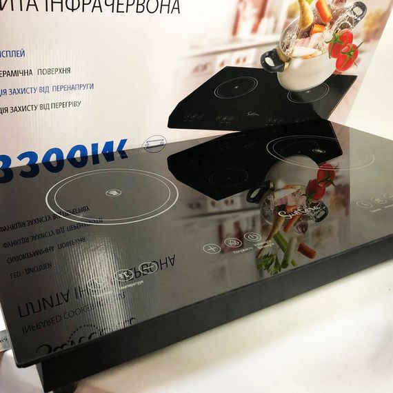 Електроплита велика індукційна на 2 конфорки Suntera ICD-2202 2200 Вт, Електроплита настільна від мережі | Зображення 4