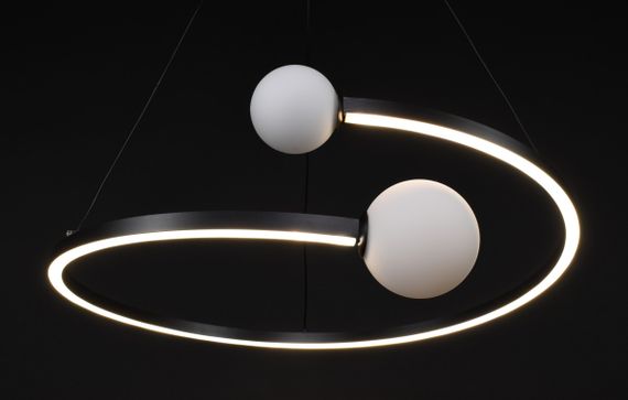 Люстра світлодіодна підвісна LED світильник для квартири на стелю лед 27340 Чорний 40-150х60х60 см. | Зображення 6