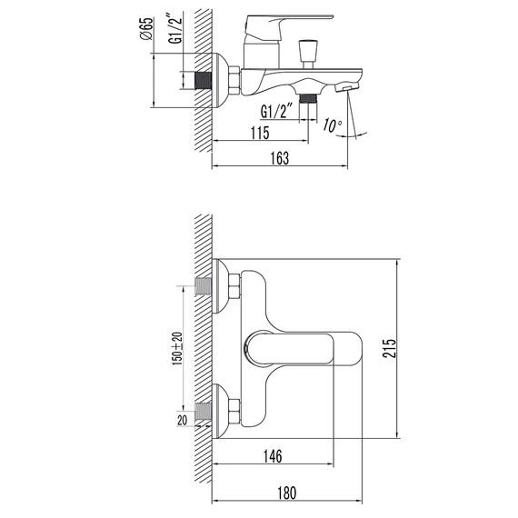 Змішувач для ванни Corso 9617200 | Зображення 1