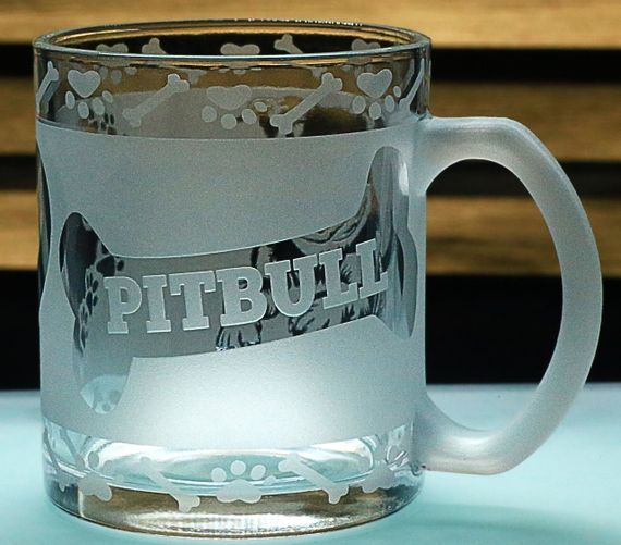 Стеклянная кружка Питбуль с гравировкой чашка для владельца собаки Подарок собачнику | Зображення 2