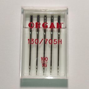 Иглы швейные универсальные ORGAN №100 пластиковый бокс 5 штук для бытовых швейных машин