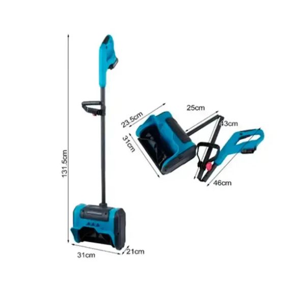 Снегоуборщик аккумуляторный на 2 АКБ складной Krafftec 36V 6Ah | Зображення 3