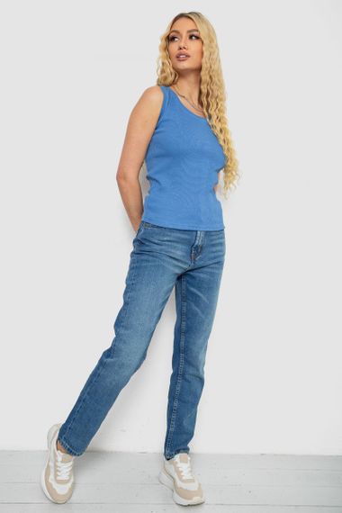 Майка женская в рубчик, цвет джинс, 238R117 | Зображення 1