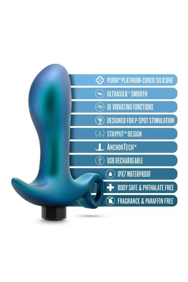 Масажер простати Blush Anal Adventures з вібрацією, 11.5 см Sex Aura | Зображення 5