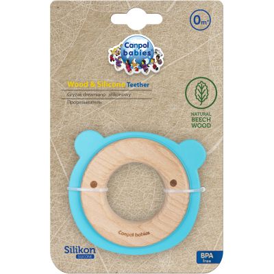 Прорезыватель Canpol babies деревянно-силиконовая Медвежонок Бирюзовая (80/304) | Зображення 2