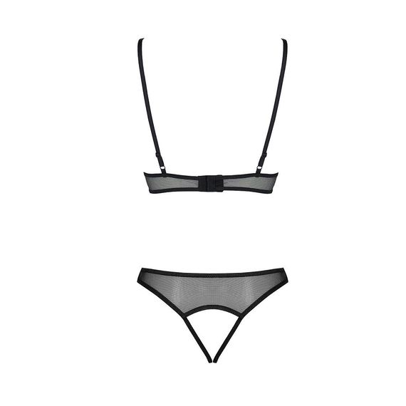 Комплект: бралет з ажурним ліфом та відкритими трусиками Christa Set with Open Bra black L/XL — Pass, L/XL | Зображення 3