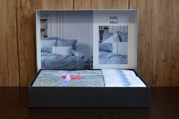 Комплект постільної білизни Cotton Box Elite Saten 200×220 Stilla Mavi | Зображення 4