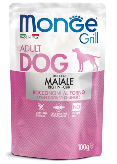 Корм Monge Dog Wet GRILL Maiale влажный со свининой для взрослых собак 100 гр