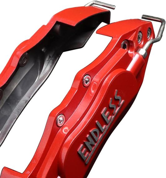 Захисні накладки на гальмівні супорти з алюмінієвого сплаву для колісних дисків 14-15" 2 шт 24 см, червоні, комплект накладок | Зображення 2