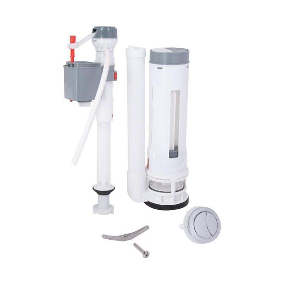 Qtap HY4(Kolibri) комплект арматури для бачка унітаза-моноблок з подвійною круглою кнопкою змиву та клапаном нижнього подавання води, 3/6L