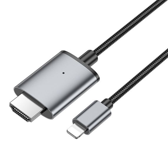 Переходник Hoco UA27 HD Lightning to HDMI (2m) Metal gray | Зображення 4