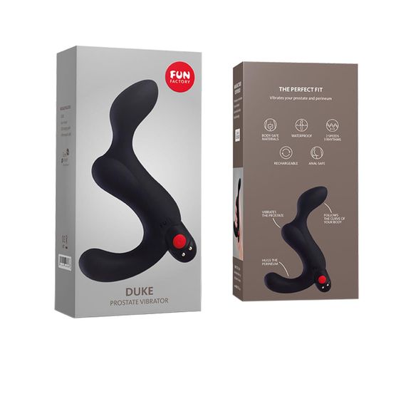 Масажер простати Fun Factory DUKE black, стимуляція промежини, знімна віброкуля Sex Aura | Зображення 5