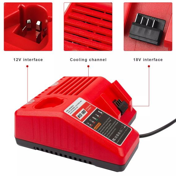Зарядний пристрій для Milwaukee M12-18C N12 N14 N18 акумуляторний зарядний пристрій для інструментів | Зображення 1