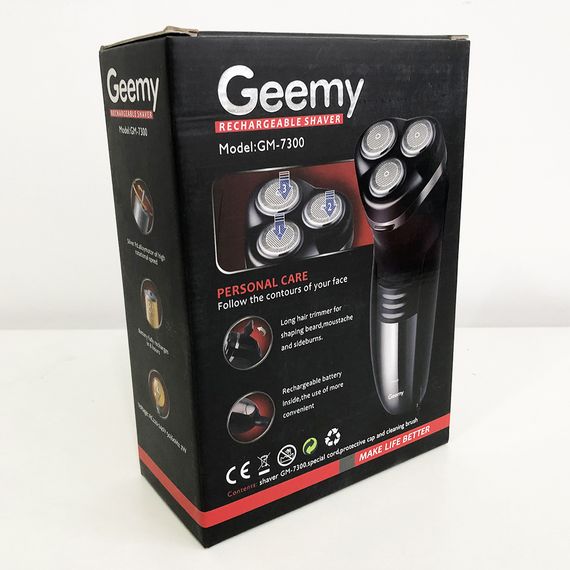 Тример для вусів GEMEI GM-7300, Машинка для стрижки бороди, Електробритва з насадками LI-277 для бороди. | Зображення 3