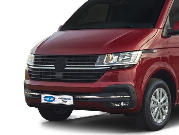 Накладка на решетку бампера 2019-2024 (3 шт, нерж) для Volkswagen T6