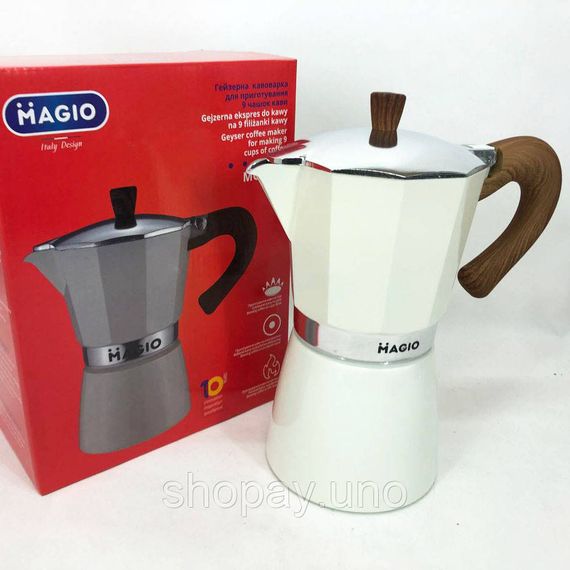 Гейзерные итальянские кофеварки Magio MG-1009 450 мл, Гейзерная кофеварка на три порции RN-79 | Зображення 3