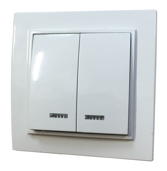 Вимикач внутрішній установки 2-кл. з підсвіткою білий IP20 Malta Ny95000944