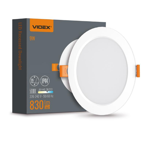 LED Світильник врізний круглий 9W 5000К VL-DLBR-095 Videx | Зображення 3