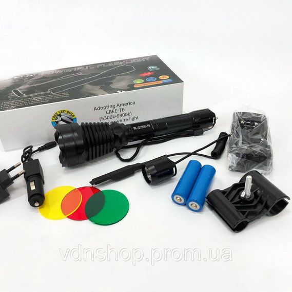 Ліхтарик на USB зарядкою для дому Police Q2800-T6, Пило-вологозахищений ліхтарик, Пилозахищений ліхтар PX-93 | Зображення 2