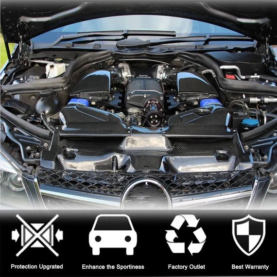 Корпус системи холодного впуску з кришкою (для C63 AMG 2012-2014,Сухий карбон) для Mercedes C-class W204 рр | Зображення 1
