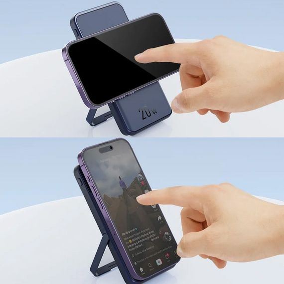 Портативное ЗУ Power Bank JJT-MP01 2in1 20W с БЗУ+iWatch 10000 mAh Blue | Зображення 7