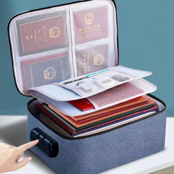 Органайзер для зберігання документів, речей з кодовим замком+ 2 відділи City зі зручною ручкою для перенесення