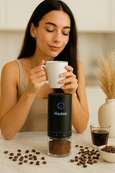 Кавомолка акумуляторна Magio MG-198 портативна з USB Type-C регульований помел 25 г | Зображення 2