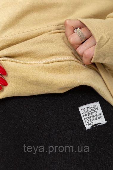 Худи женский утепленный, цвет бежевый, размер L-XL FA_008380 | Зображення 5