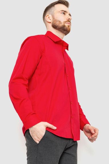 Рубашка мужская классическая однотонная  цвет красный 186R30 | Зображення 2