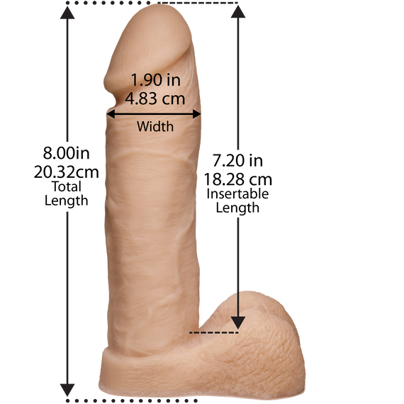 Фалоімітатор Doc Johnson Platinum TRUSKYN - The Tru Ride 8 Inch, діаметр 4,8 см, двошаровий силікон | Зображення 1